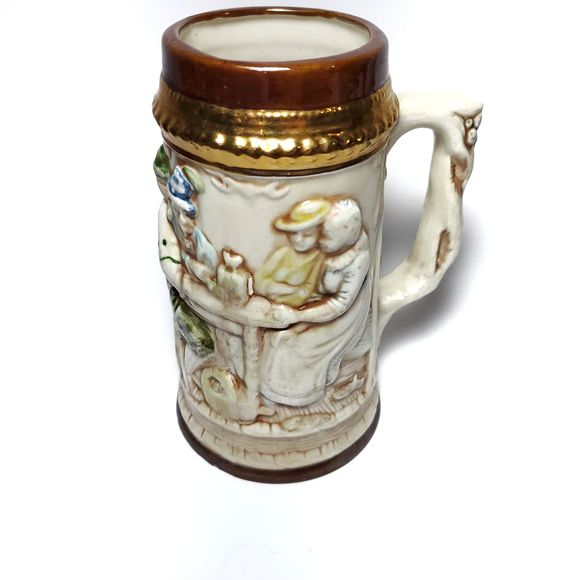 Vintage | Iridescent Beer Stein Planter Decor